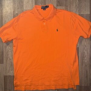 Polo by Ralph Lauren Men's Bright Orange XL Polo with Cuffed Sleeves